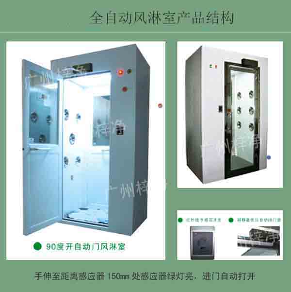 全自動風淋室又叫全自動感應吹淋器、全自動感應風淋門、空氣吹淋室